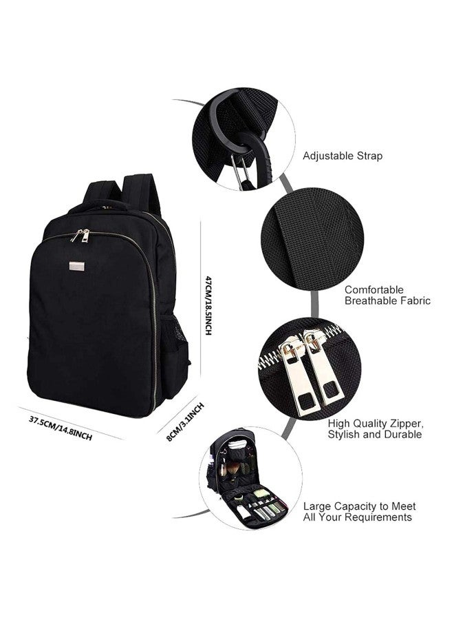 silvercnc Hairdressing Backpack, Multi Function Professional Salon Makeup Tool Bag, Cosmetic Organizer Outdoor Travel Shoulders Bag, for Barber Tools Storage Traveling Bag - Image 2