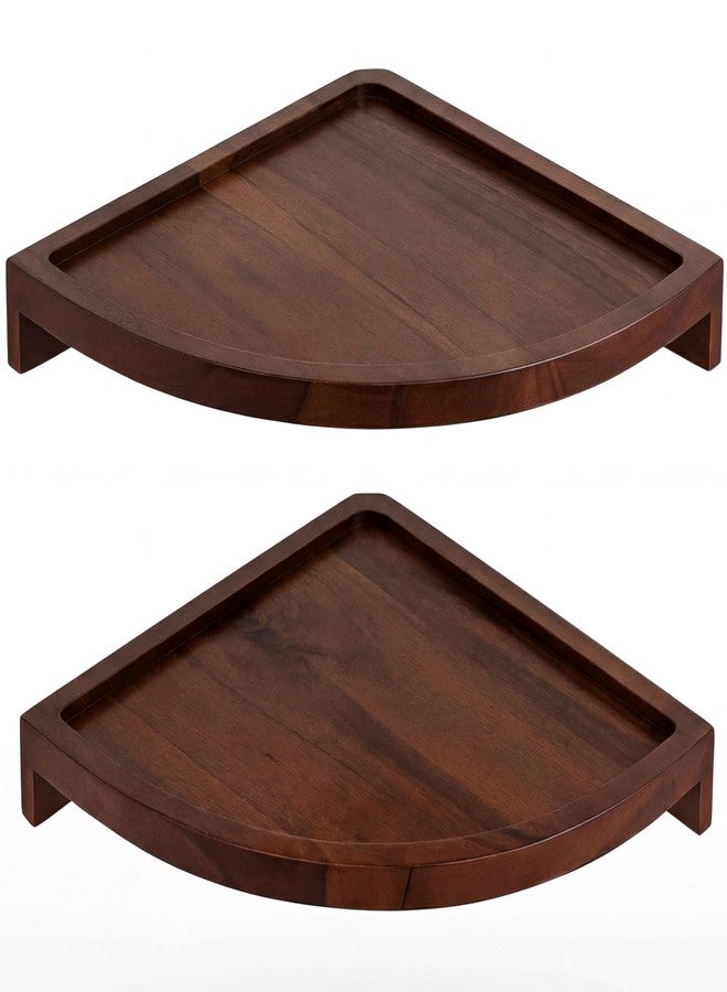 Demigo Rounded Corner Shelves Wall Mounted (Walnut Color) - Image 1