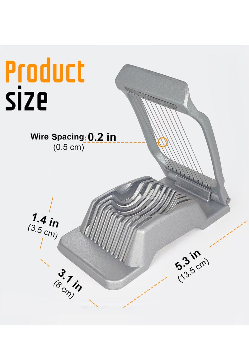 VIUAUAX Egg Cutter,Aluminum Egg Slicer,Egg Slicer,Egg Slicer,Ham Strawberry Slicer ,Stainless Steel Hard Boiled Egg and Strawberry Slicer - Durable Aluminium, Dishwasher Safe for Soft Fruits  - Image 4