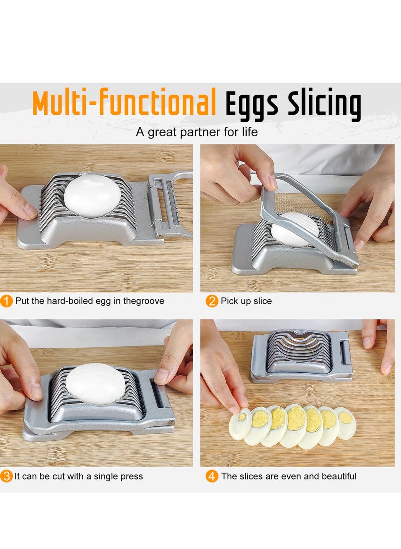 VIUAUAX Egg Cutter,Aluminum Egg Slicer,Egg Slicer,Egg Slicer,Ham Strawberry Slicer ,Stainless Steel Hard Boiled Egg and Strawberry Slicer - Durable Aluminium, Dishwasher Safe for Soft Fruits  - Image 5