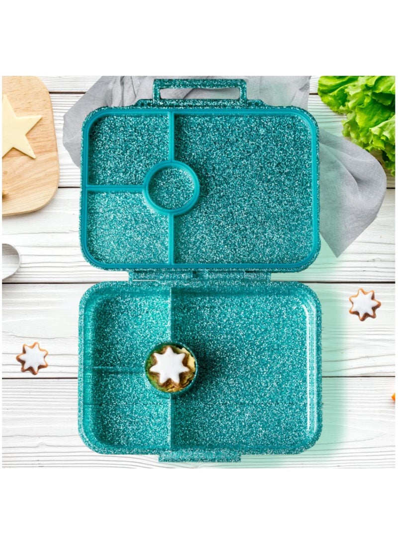 ESSEN Tritan Bento Lunch Box for Kids Girls - Teal Glitter Butterfly - Image 4