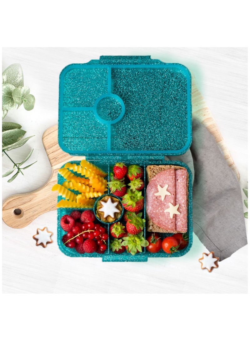 ESSEN Tritan Bento Lunch Box for Kids Girls - Teal Glitter Butterfly - Image 5