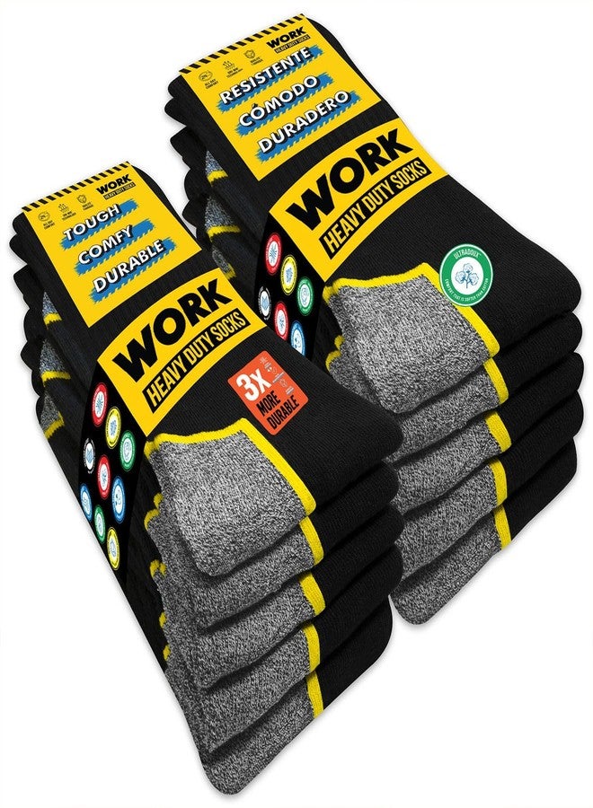 SOXCO WORK Socks for Men Crew Length Black Socks 10 Pairs, US 9-12 - Image 1