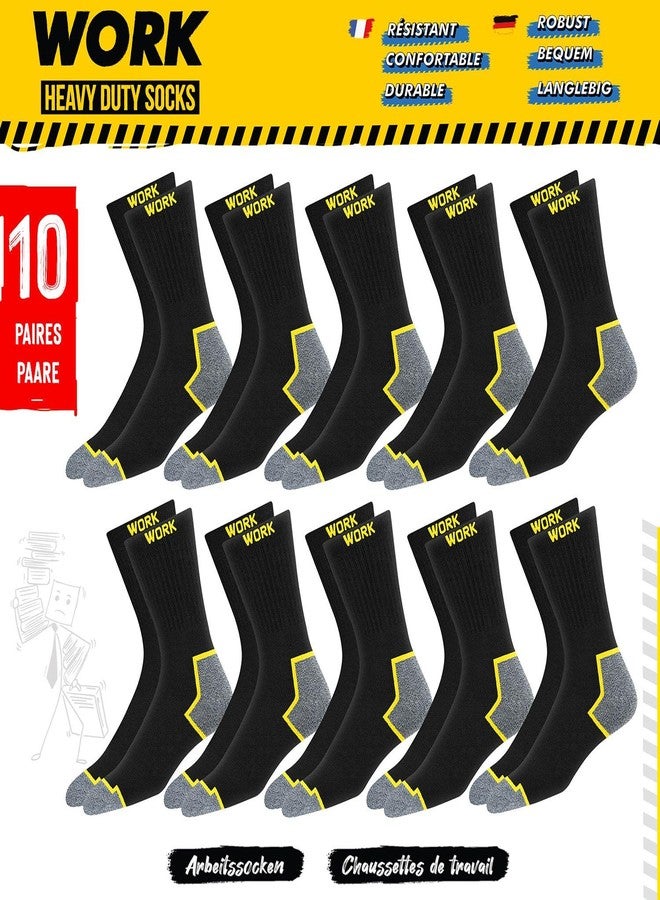 SOXCO WORK Socks for Men Crew Length Black Socks 10 Pairs, US 9-12 - Image 2