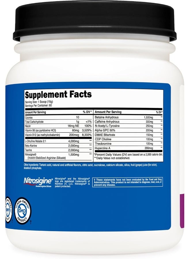 Nutricost Pre-Workout Complex Powder Grape (60 Serv) - Image 4