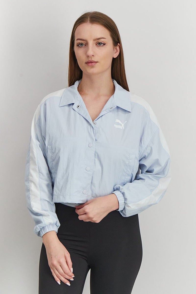 womens Women T7 Woven JackeT-shirts, Light Blue - Image 1