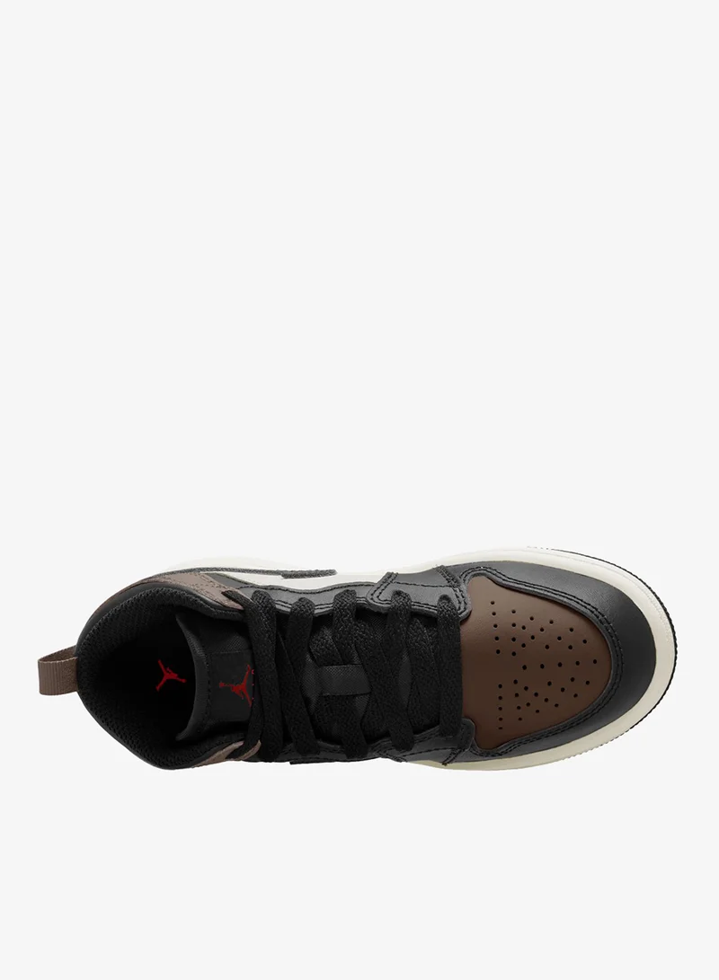 Jordan BLACK/PHANTOM-PALOMINO-UNIV RED-SAIL Kids Jordan 1 Mid Bp  | Best Price UAE
