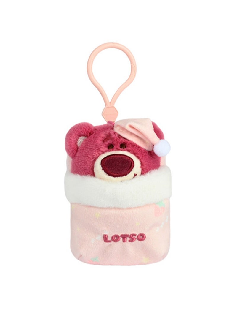 10 Cute Plush Key Pendants, Bag Pendants, Suitable For Children'S Toys And Gifts (Pink Bear) - Image 1