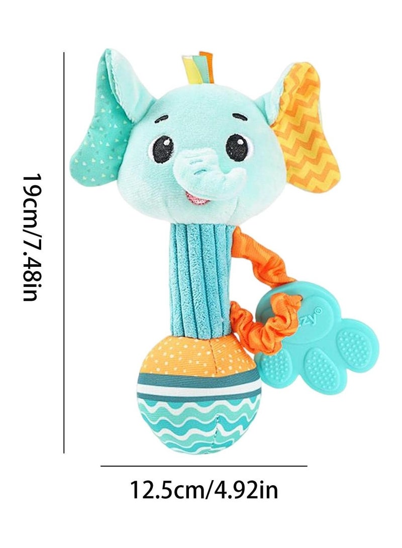 general Soft Baby Rattle  Soft Animal Newborn Pacifier Rattle,Plush Dolls Kids Rattle Toys Built-In Hand Grip Sensor Shaker Newborn Shower Gift for Toddlers 3 Months and Older - Image 5