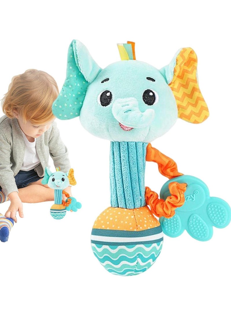 general Soft Baby Rattle  Soft Animal Newborn Pacifier Rattle,Plush Dolls Kids Rattle Toys Built-In Hand Grip Sensor Shaker Newborn Shower Gift for Toddlers 3 Months and Older - Image 3