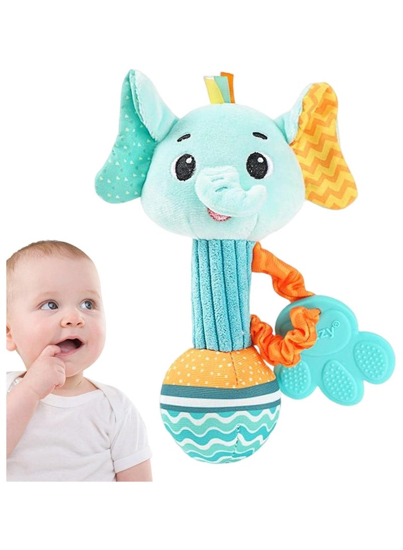 general Soft Baby Rattle  Soft Animal Newborn Pacifier Rattle,Plush Dolls Kids Rattle Toys Built-In Hand Grip Sensor Shaker Newborn Shower Gift for Toddlers 3 Months and Older - Image 2