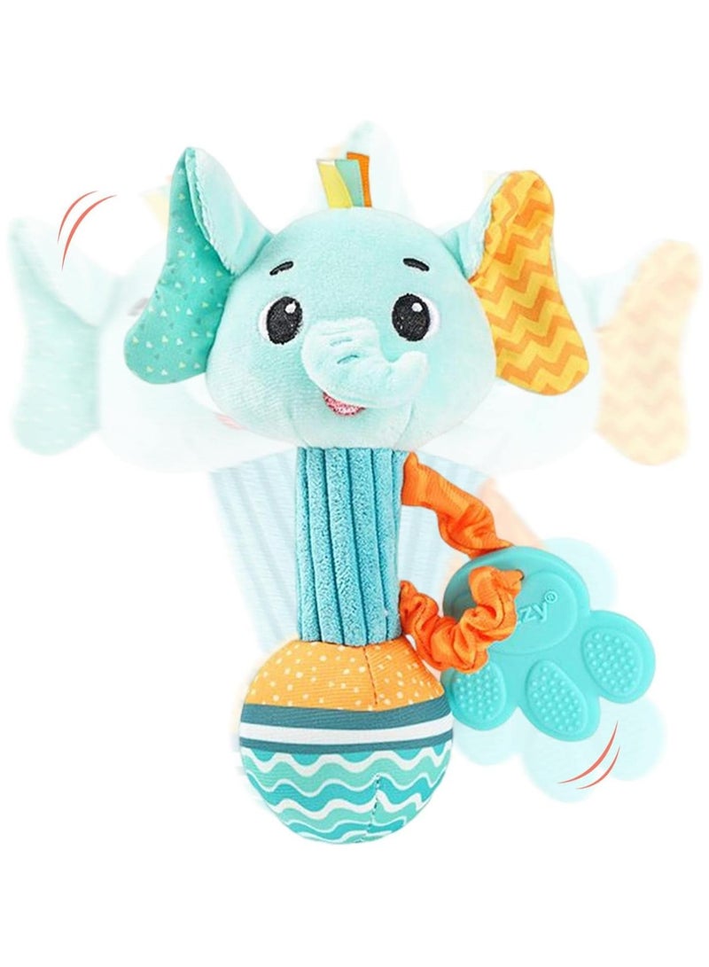 general Soft Baby Rattle  Soft Animal Newborn Pacifier Rattle,Plush Dolls Kids Rattle Toys Built-In Hand Grip Sensor Shaker Newborn Shower Gift for Toddlers 3 Months and Older - Image 4