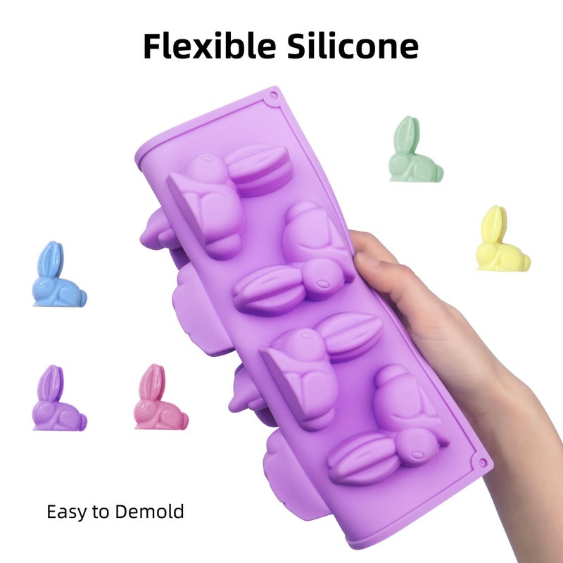EDUEE Easter Silicone Molds 3d Bunny Chocolate Mold 16 Cavity Easter Candy Mold Rabbit Shape 2.36 inch - Image 3