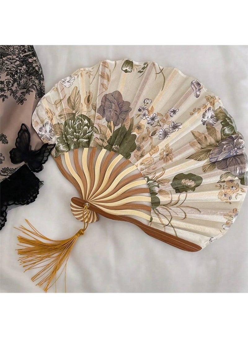 Summer Accessories Wooden Folding Hand Fan With Carrying Bag Chinese Style For Wedding Dance Party - Image 1