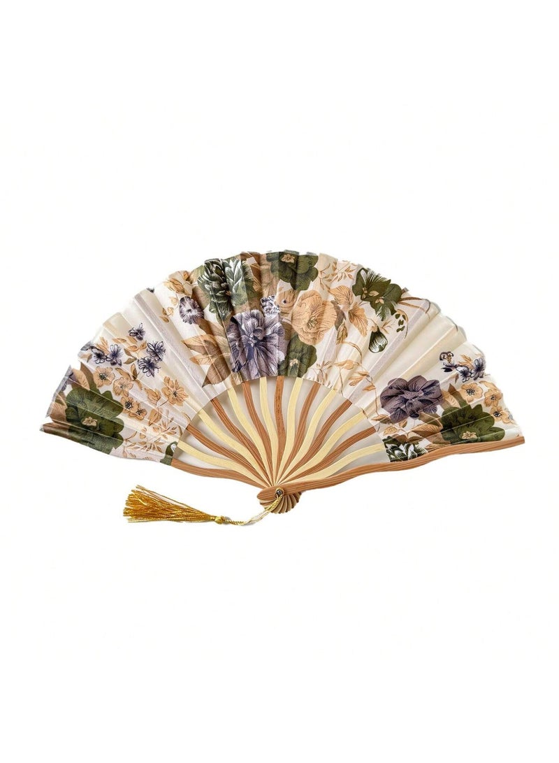 Summer Accessories Wooden Folding Hand Fan With Carrying Bag Chinese Style For Wedding Dance Party - Image 2