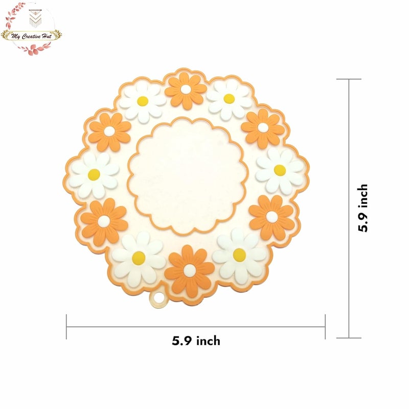 My Creative Hut Table Place mats Jasmine Flower Heat Insulation Pad for Big Hot Pots Pans Casserole Bowl Dining Table Mat Pad Tea Coasters AntiSlip Waterproof - Image 2