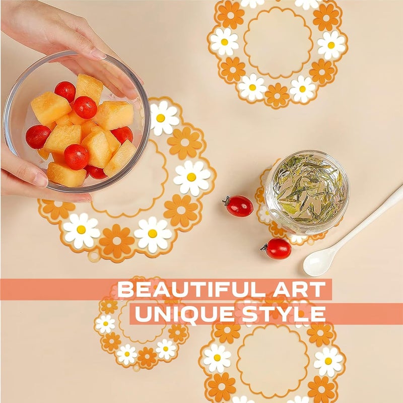 My Creative Hut Table Place mats Jasmine Flower Heat Insulation Pad for Big Hot Pots Pans Casserole Bowl Dining Table Mat Pad Tea Coasters AntiSlip Waterproof - Image 3