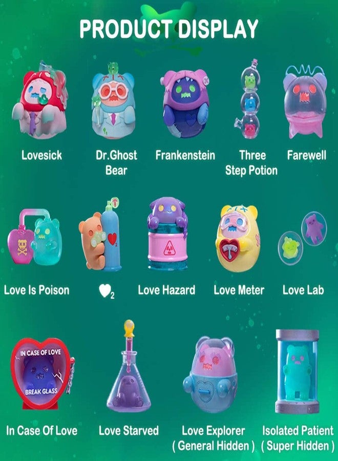 BEEMAI مجموعة BEEMAI Ghost Bear Lovesick Lab Series، قطعة واحدة بتصميم عشوائي، شخصيات لطيفة، زينة مكتبية، ألعاب قابلة للتجميع، هدايا أعياد ميلاد - Image 2