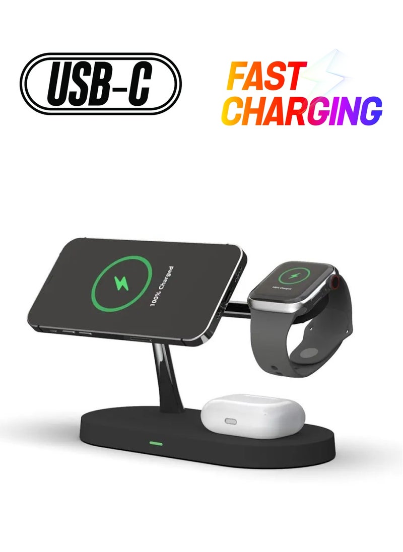 Huitich - 5-in-1 Universal Mobile Phone Charger Fast Wireless Charging Station for Multiple Devices - Image 1