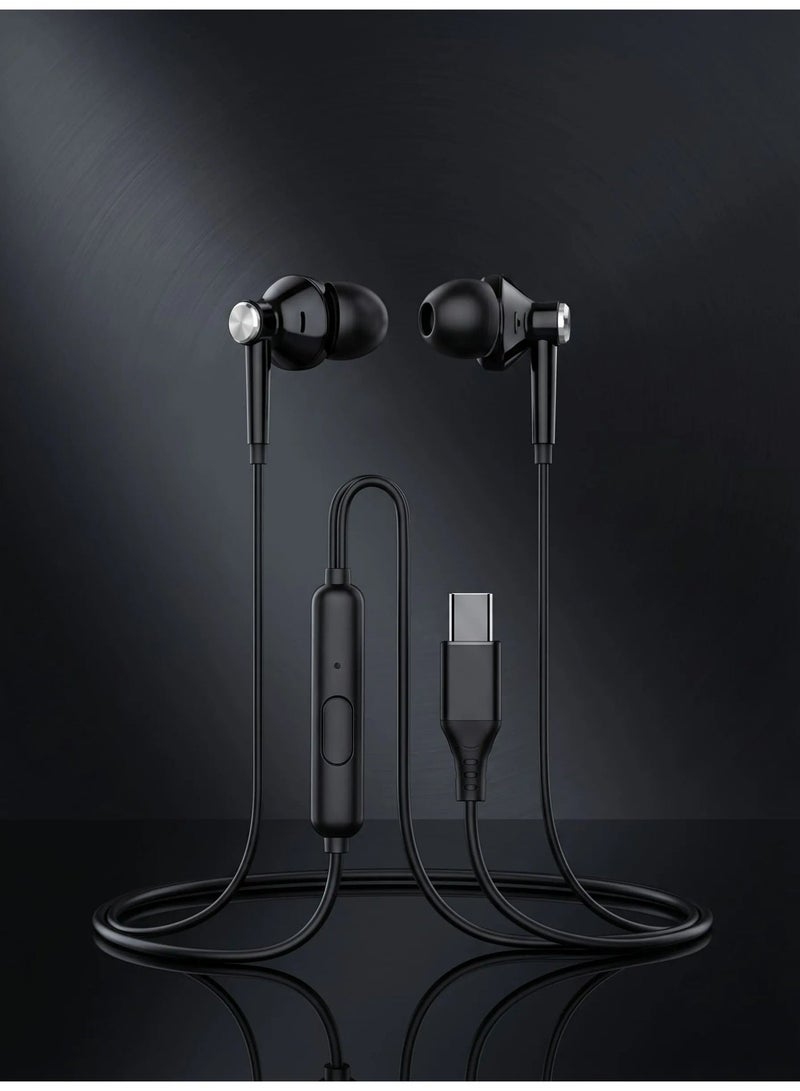 WELLMAX WM Wired Headphones with Mic Pure Voice Stereo Sound Type-C Headset for Music Calls Gaming Compatible with Android iPhone Laptop Comfortable Headphones - Image 4