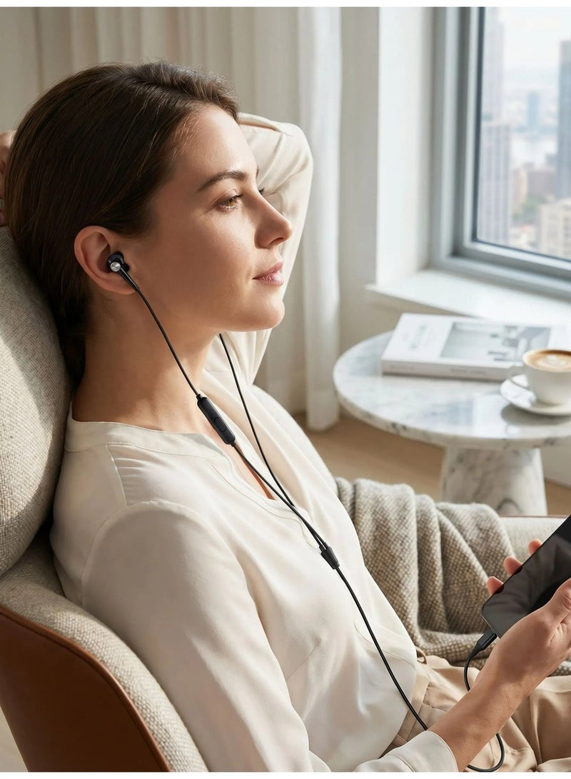 WELLMAX WM Wired Headphones with Mic Pure Voice Stereo Sound Type-C Headset for Music Calls Gaming Compatible with Android iPhone Laptop Comfortable Headphones - Image 5