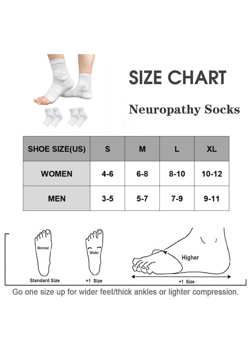 كابتن تيك 2 Pairs Neuropathy Compression Socks - Immediate Relief for Pain, Swelling & Numbness,  L-Size - Image 2