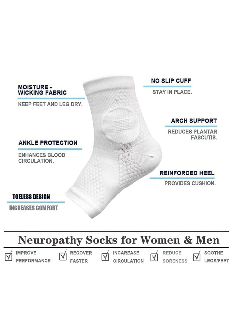 كابتن تيك 2 Pairs Neuropathy Compression Socks - Immediate Relief for Pain, Swelling & Numbness,  L-Size - Image 3