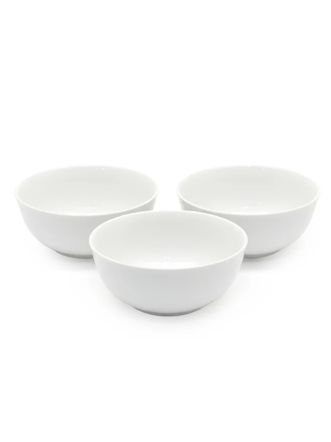 Shallow 3-Piece Porcelain Bowl Set, 12cm