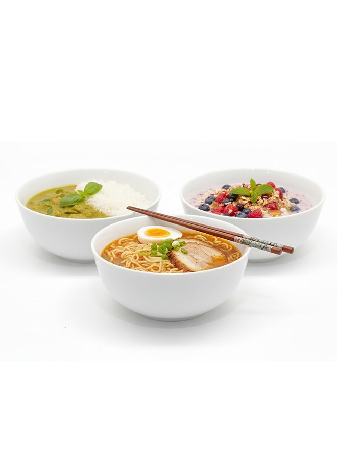 Shallow 3-Piece Porcelain Bowl Set, 12cm - Image 2