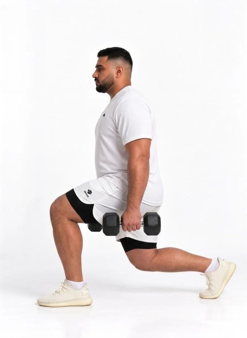 Abitos white Pump Pro Plus Size Long 2 in 1 Shorts Chalk White for Men | Best Price UAE