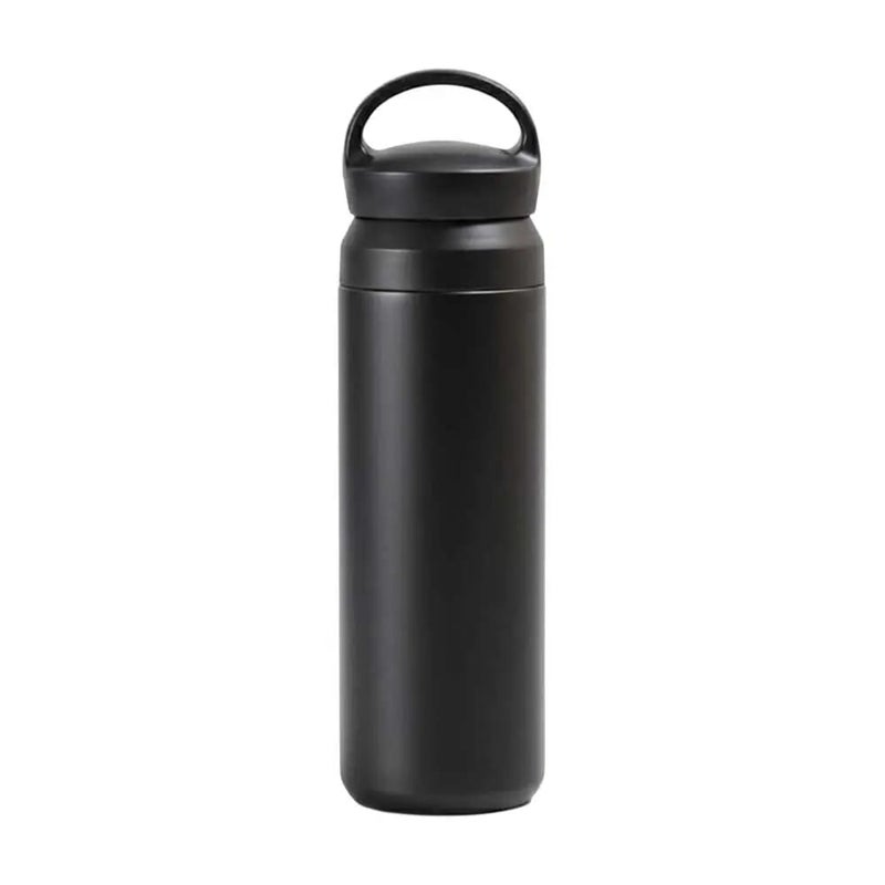 Stainless Steel Water Bottle 500ml – Vacuum Insulated Matte Black Travel Flask with Leak-Proof Handle Lid - Image 1