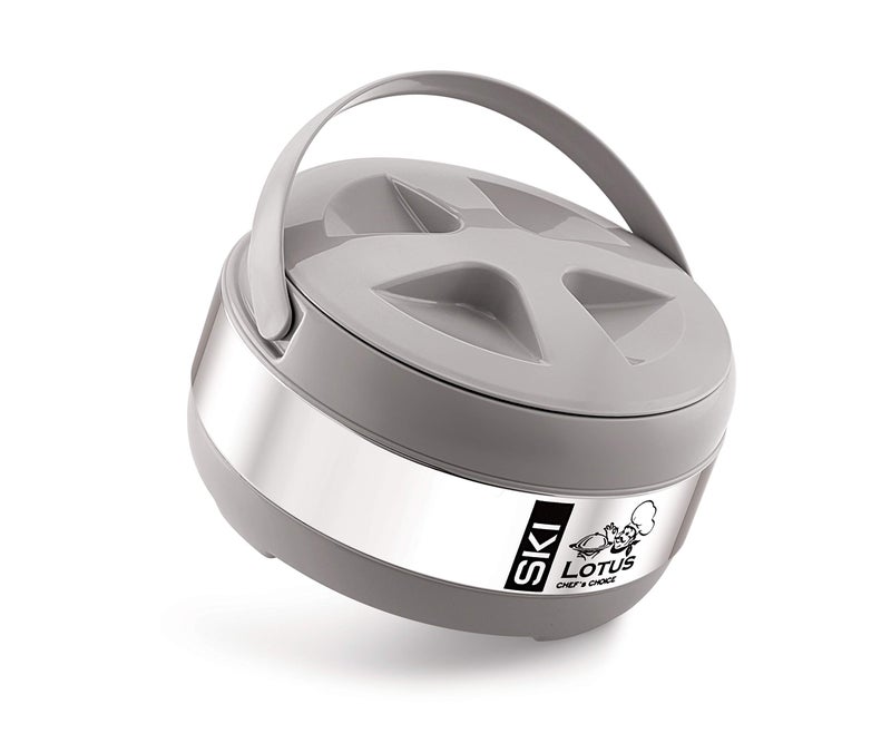 SKi Homeware SKI Lotus 1500 ml Steel Casserole Grey  - Image 3