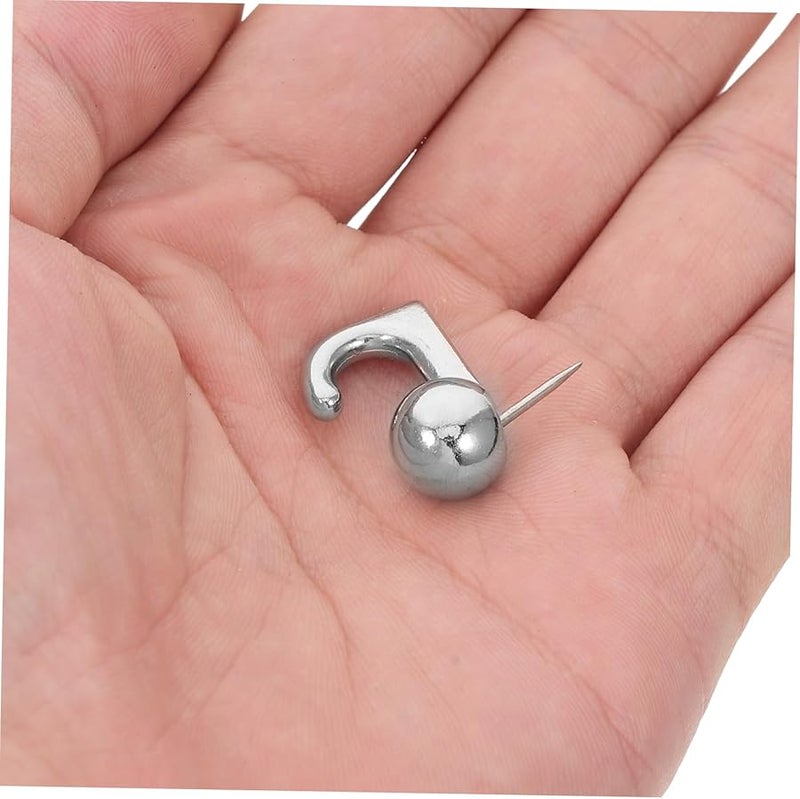 دبابيس معدنية دفع هوك 30 حزمة خطاطيف حائط للصور للمفاتيح الإطارات تنظيم المنزل والمكتب - Image 4