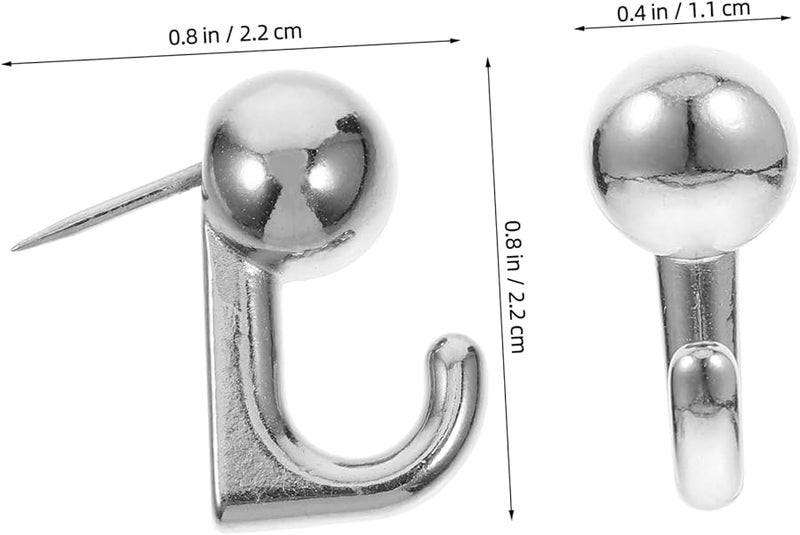 دبابيس معدنية دفع هوك 30 حزمة خطاطيف حائط للصور للمفاتيح الإطارات تنظيم المنزل والمكتب - Image 3