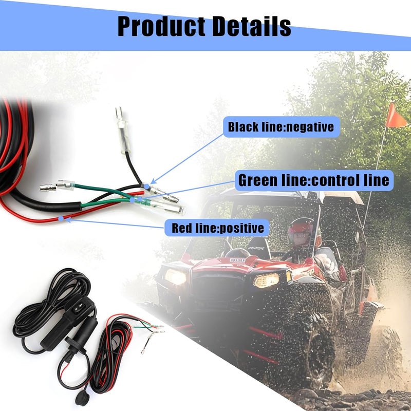 ANP PUAUTO 12V Winch Corded Hand Controller Remote Control Kit for ATV UTV - Image 5