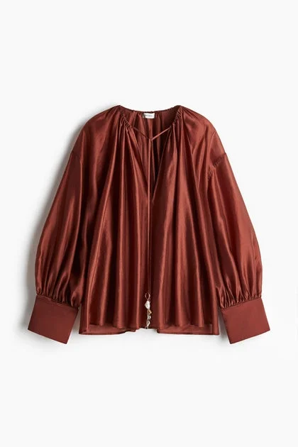 اتش اند ام Lyocell-blend blouse