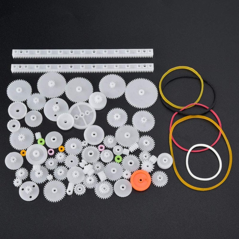 75 Pcs Plastic Gear Kit With Belt Pulley Shaft Sleeve For DIY Robot Motor Toy - Image 4