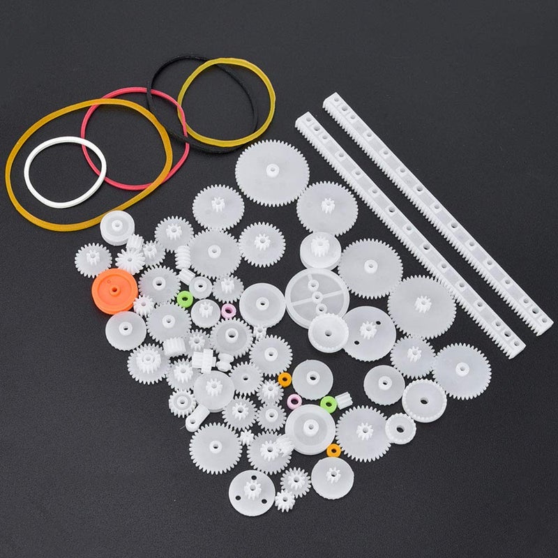 75 Pcs Plastic Gear Kit With Belt Pulley Shaft Sleeve For DIY Robot Motor Toy - Image 5