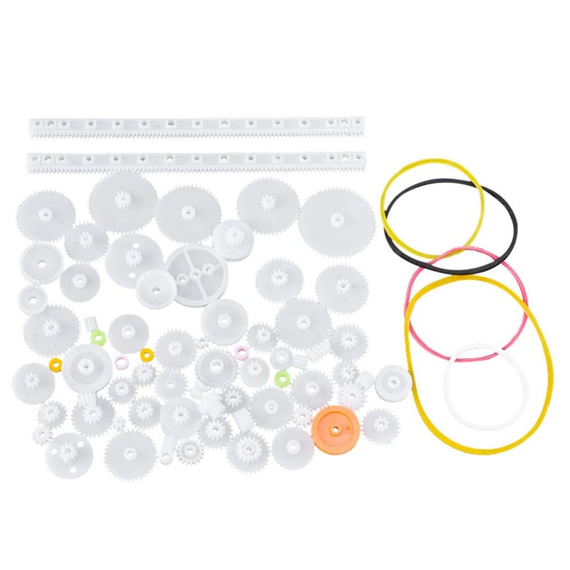 75 Pcs Plastic Gear Kit With Belt Pulley Shaft Sleeve For DIY Robot Motor Toy - Image 3