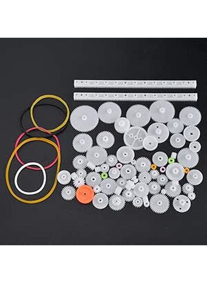 75 Pcs Plastic Gear Kit With Belt Pulley Shaft Sleeve For DIY Robot Motor Toy - Image 1