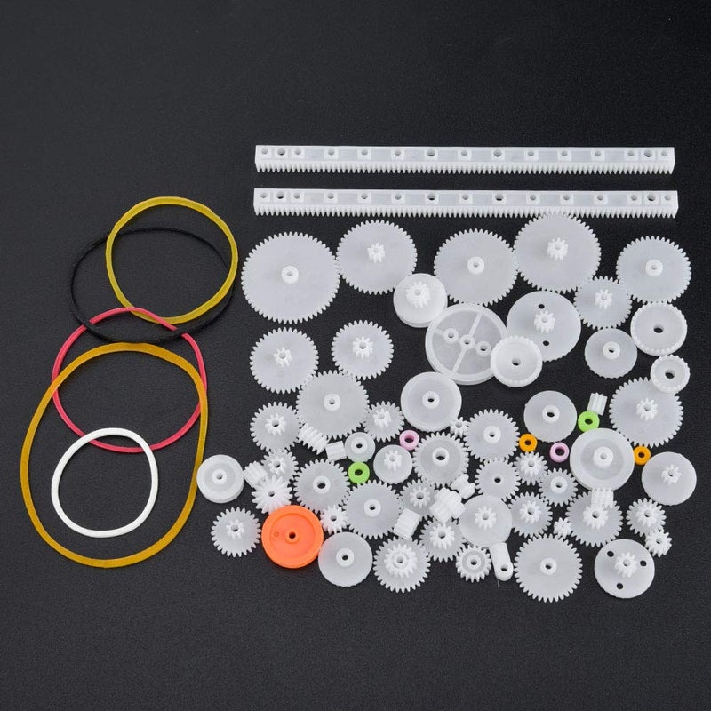75 Pcs Plastic Gear Kit With Belt Pulley Shaft Sleeve For DIY Robot Motor Toy - Image 2