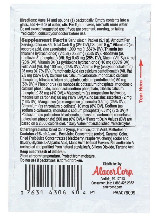 Alacer Raspberry Emergen C Packet, 0.32 OZ - Image 2