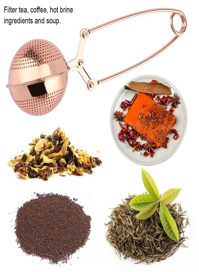 Haofy Tea Strainer, Stainless Steel Tea Filter, Tea Ball Infuser for Brewing Loose Leaf Tea and Mulling Spices Seasonings with Long Handle, Rose Gold - Image 5