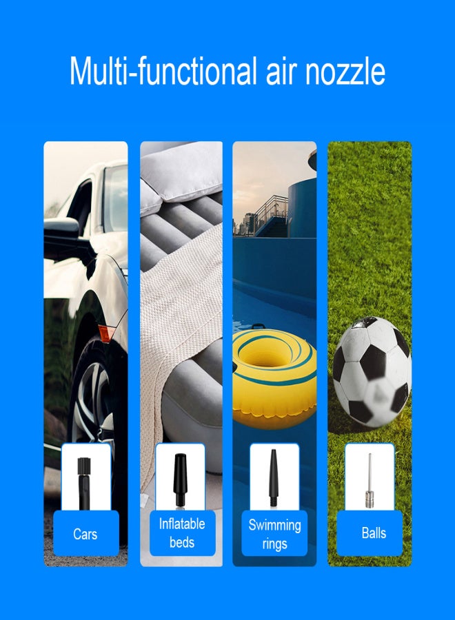 Portable Car Air Pump 150PSI Cordless Air Compressor Handheld Electric Tire Inflator with LED Light Support Power Bank/Auto-Off Function for Car Motorcycle Bicycle Tires Balls Built-in battery charging model - Image 3