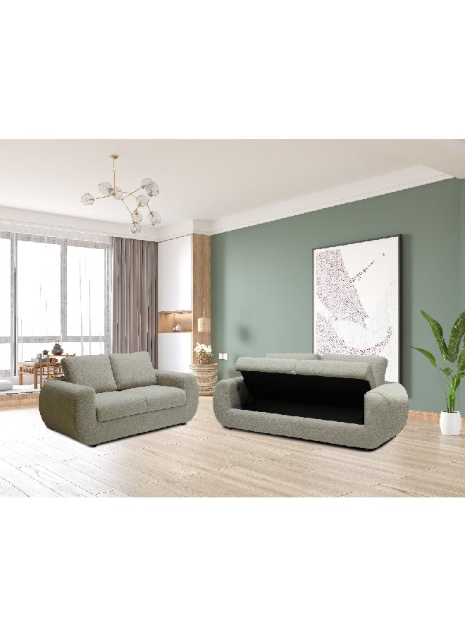 ميكاسا طقم اريكة الذي يأتي ب 6 مقاعد بتصميم أنيق وعصري مكون من 3 قطع  باللون الرمادي 142.71 x 142.71 x 142.71 سم LBX6760 - Image 2