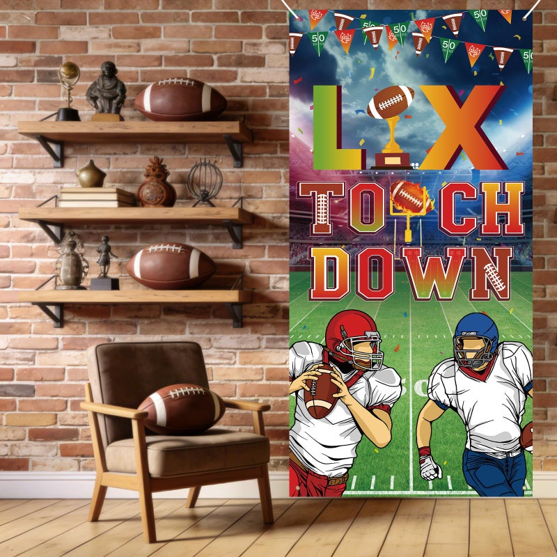 Yewfold Football Party Decorations 2026, Super Football Door Cover for Front Door, Sport Theme Banner Backdrop for Game Day, 35x71 Inch - Image 5