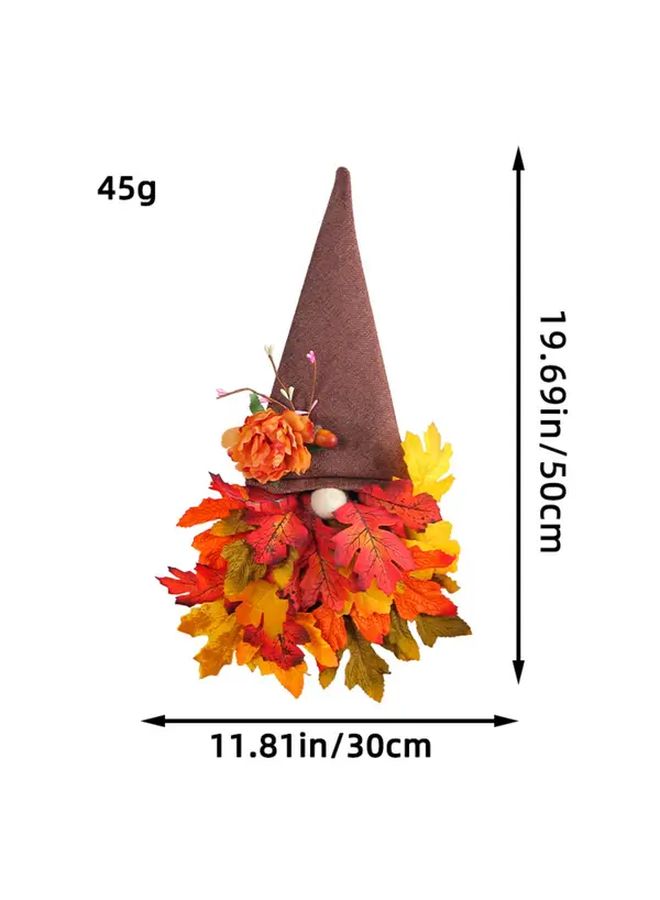 Maple Leaf Hat Wreath Autumn Thanksgiving Halloween Door Hanging Decoration Country Style Home Decor - Image 3