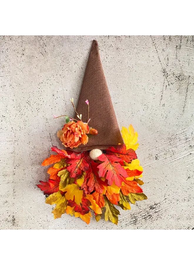 Maple Leaf Hat Wreath Autumn Thanksgiving Halloween Door Hanging Decoration Country Style Home Decor - Image 2