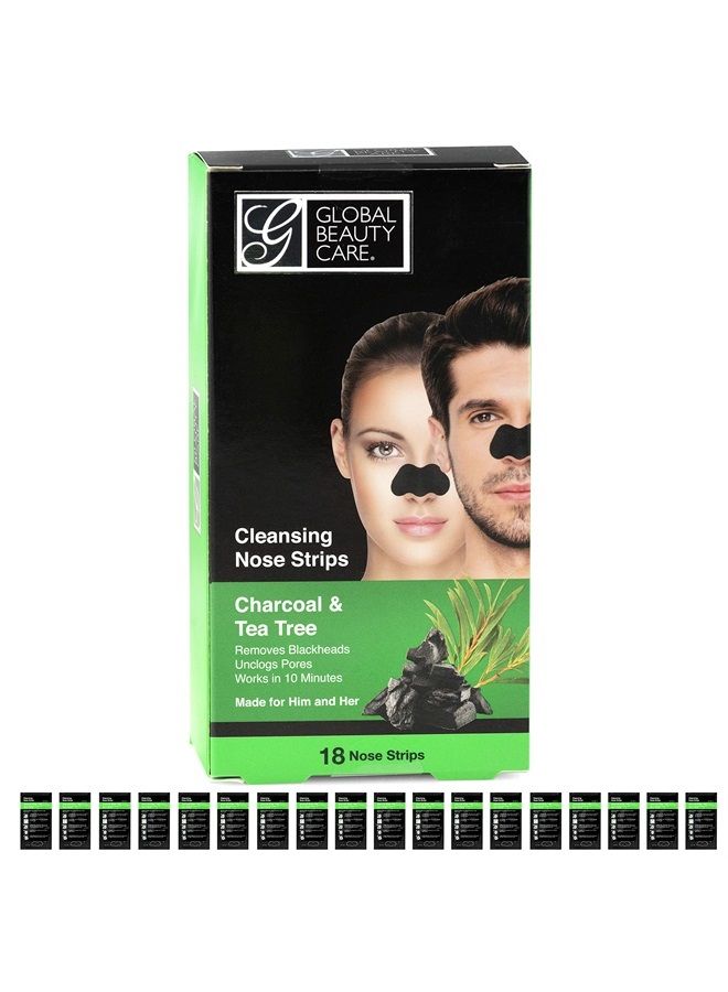 Global Beauty Care 18 Nose Cleansing Strips of Activated Charcoal & Tea Tree Nose Strips For Blackheads Removal Charcoal Blackhead Remover Strips - 18 Ct - Image 4