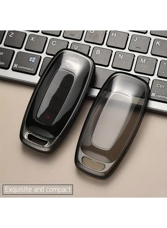 Transparent Black Car Key Cover Full Protection Remote Control Key Case Shell High End Fashion Simple For Nissan - Image 4